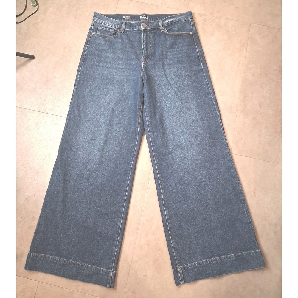 A.N.A. High Rise Wide Leg Jeans Womens Size 14 Barrel - Picture 3 of 10